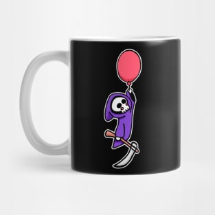 Cute Pocket Grim Reaper with Balloon Kawaii Style Mug